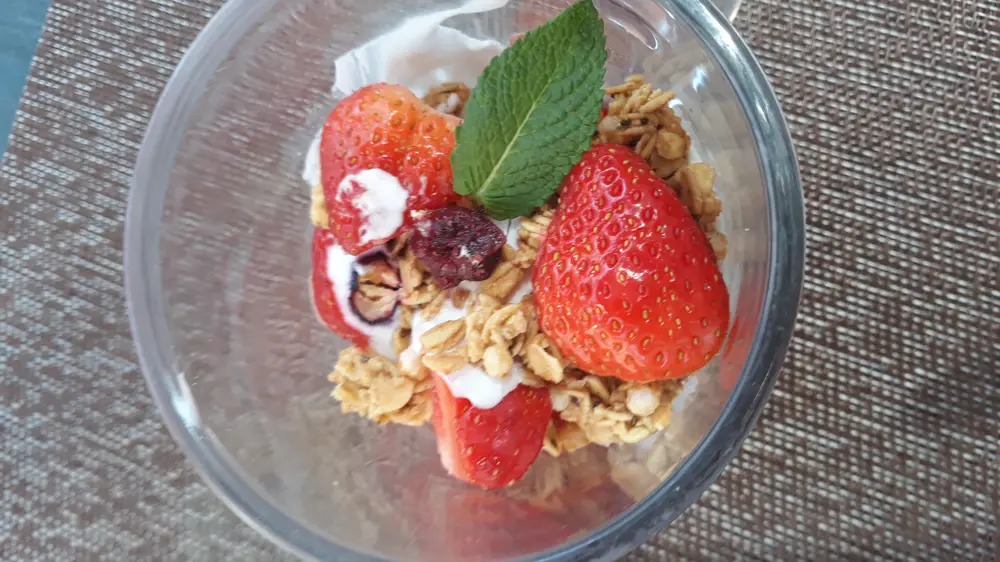 Coupe gourmande fraise menthe, sans gluten