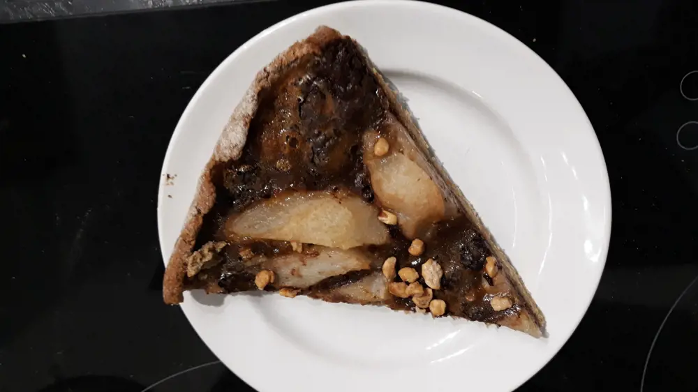 Tarte aux poires et chocolat, sans gluten